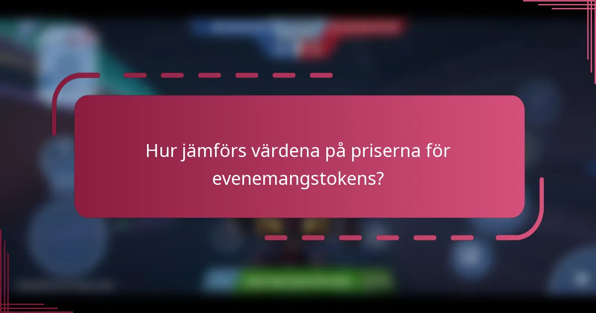 Hur jämförs värdena på priserna för evenemangstokens?
