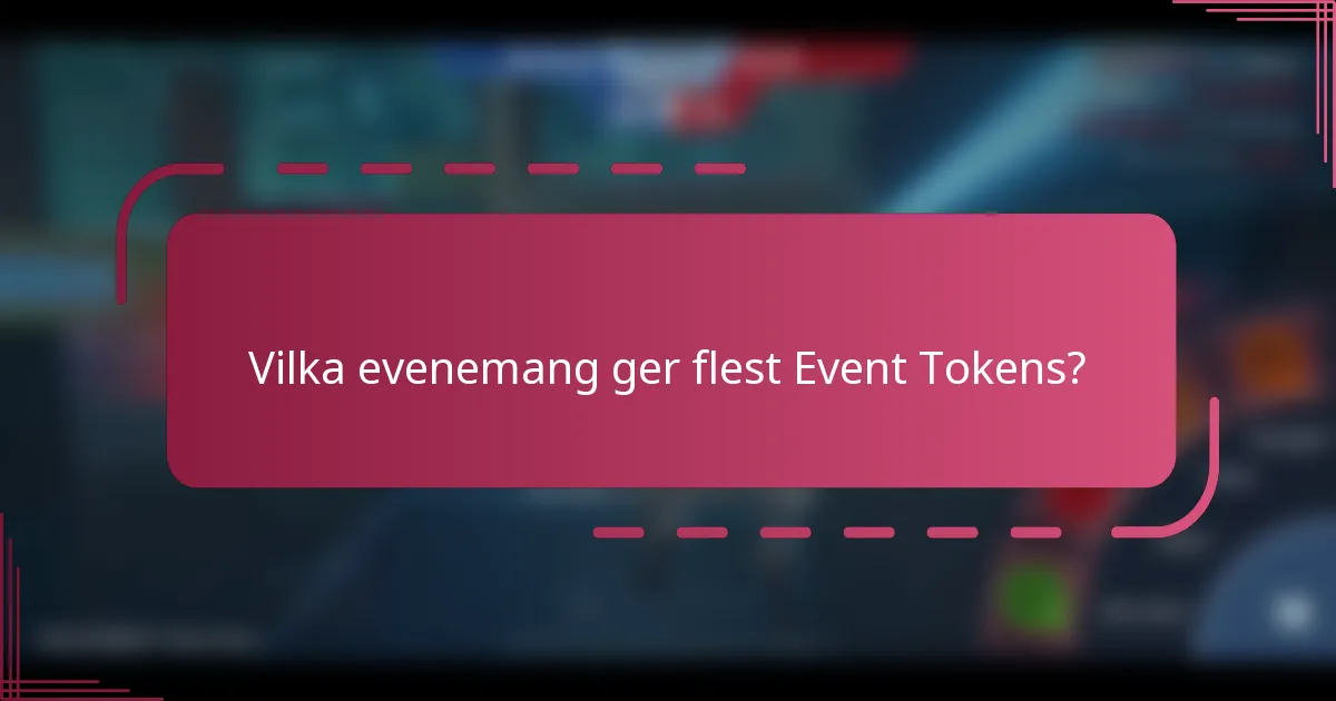 Vilka evenemang ger flest Event Tokens?