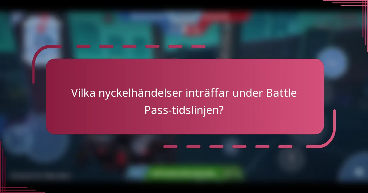 Vilka nyckelhändelser inträffar under Battle Pass-tidslinjen?